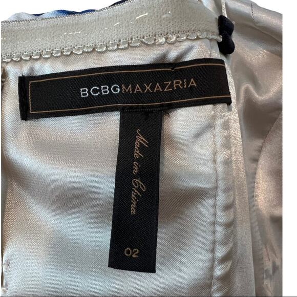 BCBGMaxAzria Cobalt Combo Draped Maxi Dress Size 2 - Picture 14 of 16